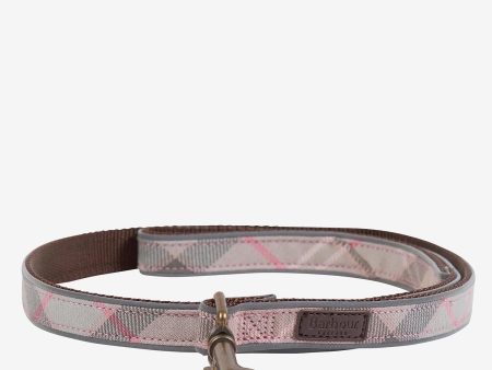 Barbour - Guinzaglio Per Cani Taupe Pink Tartan Riflettente For Sale