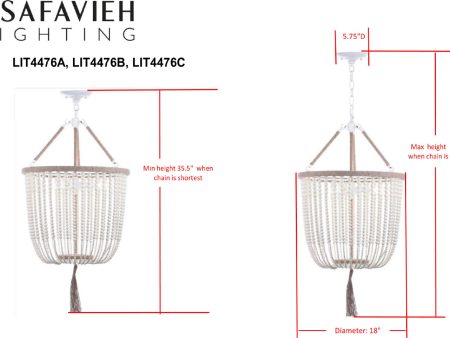 Safavieh Angie Beads LIT4476C Grey Lamp Fashion