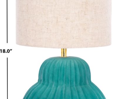 Safavieh Destryn TBL3014A Teal Lamp For Sale