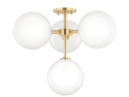 Ashleigh 4-Light LED Semi-Flush Mount Ceiling Light Sale