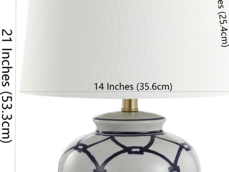 Safavieh Anders TBL4188A Blue   White Lamp Cheap