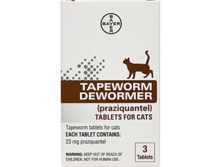 Praziquantel Tapeworm Dewormer Tablets for Cats 3 Count by Bayer Online