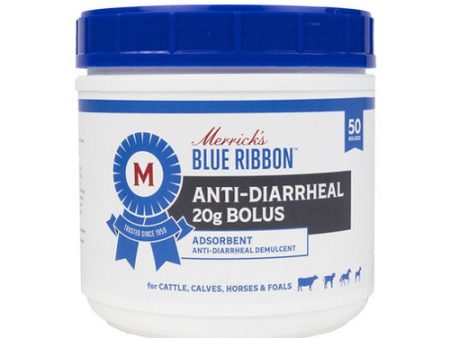 Blue Ribbon Anti-Diarrheal Boluses Cattle Horse 50 Count by Merricks Online now